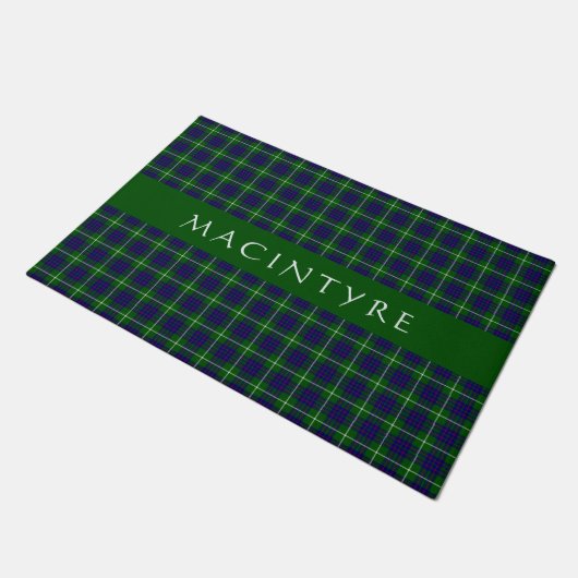 Stylish Scottish Clan MacIntyre Tartan Custom Fußmatte (Schrägansicht)