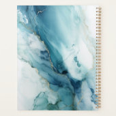 Stylish Script Blue&Gold Marble Custom Name Planer (Rückseite)