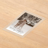 Stylish Script Elegant Photo Merry Christmas Card Acryleinladungen (Ablage )