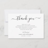 Stylish script funeral thank you note dankeskarte (Vorderseite)