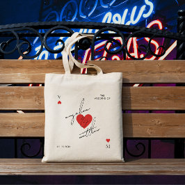 Stylish Script Heart Casino Vegas Wedding Favor Tragetasche