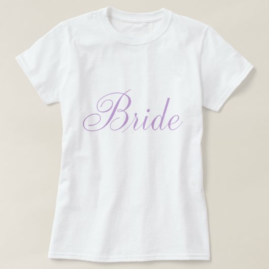 Stylish Script Lavender Bride T-Shirt (Design vorne)