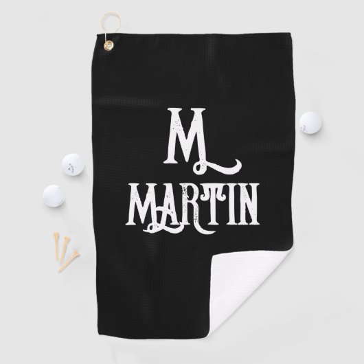 STYLISH SCRIPT MONOGRAM GOLF TOWEL GOLFHANDTUCH (Insitu)