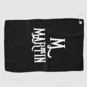STYLISH SCRIPT MONOGRAM GOLF TOWEL GOLFHANDTUCH (Horizontal)
