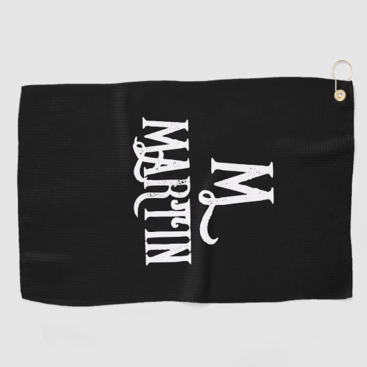STYLISH SCRIPT MONOGRAM GOLF TOWEL GOLFHANDTUCH (Horizontal)