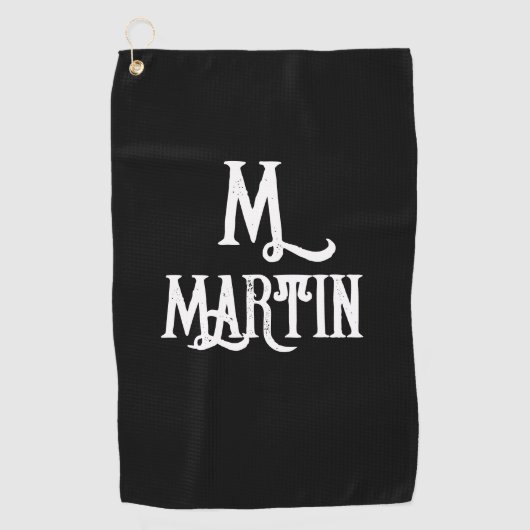 STYLISH SCRIPT MONOGRAM GOLF TOWEL GOLFHANDTUCH (Vorderseite)