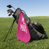 STYLISH SCRIPT MONOGRAM PINK GOLF TOWEL GOLFHANDTUCH (Gras)