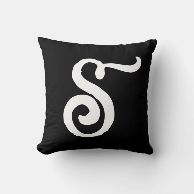 STYLISH SCRIPT MONOGRAM Throw Kissen (Vorderseite)