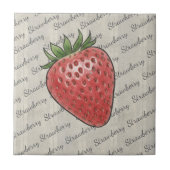 Stylish script text based background Strawberry Fliese (Vorderseite)
