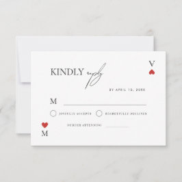 Stylish Script Vegas Casino Wedding RSVP Karte