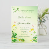 Stylish Shamrock Wedding Invitation Einladung (Stehend Vorderseite)
