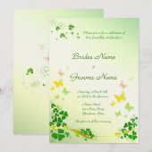 Stylish Shamrock Wedding Invitation Einladung (Vorne/Hinten)