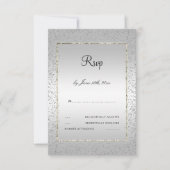 Stylish Silver Confetti 60. Wedding RSVP (Vorderseite)