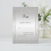 Stylish Silver Confetti 60. Wedding RSVP Karte (Stehend Vorderseite)