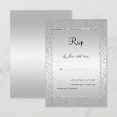 Stylish Silver Confetti 60. Wedding RSVP Karte (Vorne/Hinten)