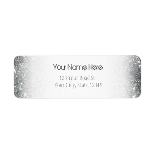 Stylish Silver Glitter Glitz Foto (Vorne)