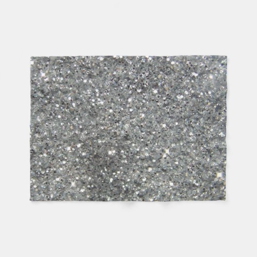 Stylish Silver Glitter Glitz Foto Fleecedecke (Vorderseite (Horizontal))