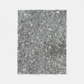 Stylish Silver Glitter Glitz Foto Fleecedecke (Vorderseite)