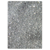 Stylish Silver Glitter Glitz Foto Klemmbrett (Rückseite)