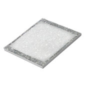 Stylish Silver Glitter Glitz Foto Notizblock (Rotiert)