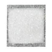 Stylish Silver Glitter Glitz Foto Notizblock (Vorderseite)