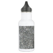 Stylish Silver Glitter Glitz Foto Trinkflasche (Links)