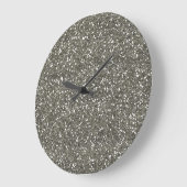 Stylish Silver Glitter Große Wanduhr (Winkel)