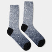 Stylish Silver Gray Glitter Design Socken (Rechts)