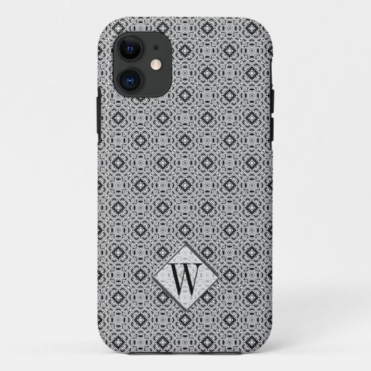 Stylish Silver Monogram Custom Case-Mate iPhone Hülle (Rückseite)