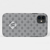 Stylish Silver Monogram Custom Case-Mate iPhone Hülle (Rückseite (Horizontal))