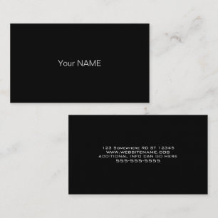 Stylish Simple Black Visitenkarte