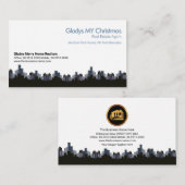 Stylish Simple City Skyline Silhouette Realtor Visitenkarte (Vorne/Hinten)