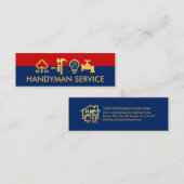 Stylish Simple Gold Handyman Tool Layers Mini Visitenkarte (Vorne/Hinten)