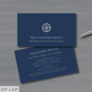 Stylish Simple Navy Blue Visitenkarte