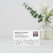 Stylish Simple Numbers Accountant Visitenkarte (Stehend Vorderseite)