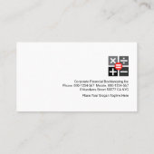 Stylish Simple Numbers Accountant Visitenkarte (Rückseite)