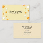 Stylish Simple Orange Yellow Dot Pattern Frame Visitenkarte (Vorne/Hinten)