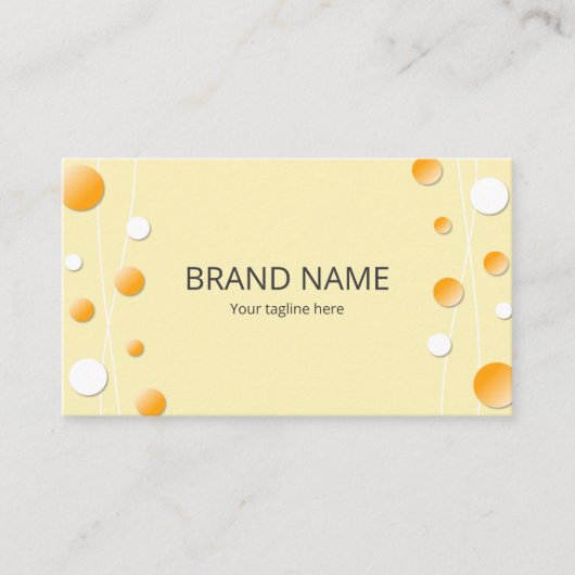 Stylish Simple Orange Yellow Dot Pattern Frame Visitenkarte (Vorderseite)