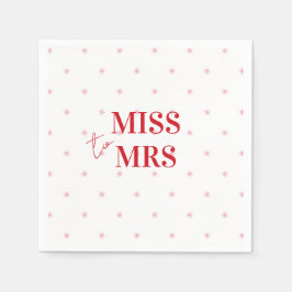 Stylish Simple Pink Red Stars Bridal Miss an Mrs. Serviette