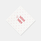 Stylish Simple Pink Red Stars Bridal Miss an Mrs. Serviette (Ecke)