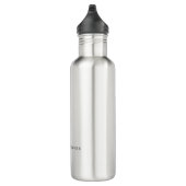 Stylish Simple Plain Black & White Minimalist Name Edelstahlflasche (Rechts)