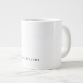 Stylish Simple Plain Black & White Minimalist Name Jumbo-Tasse (Vorderseite Rechts)