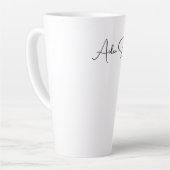 Stylish Simple Plain Black & White Minimalist Name Milchtasse (Linke Ecke)