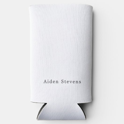 Stylish Simple Plain Black & White Minimalist Name Selters Dosenkühler (Vorderseite)