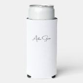 Stylish Simple Plain Black & White Minimalist Name Selters Dosenkühler (Seltzer Vorderseite)