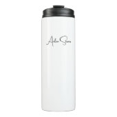 Stylish Simple Plain Black & White Minimalist Name Thermosbecher (Vorderseite)