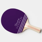 Stylish Simple Striped Monogram Purple Tischtennis Schläger (Seitenansicht)