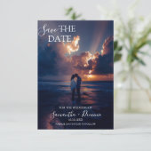 Stylish Simple Vollfoto-Doppelseite Save The Date (Stehend Vorderseite)
