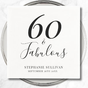 Stylish Sixty und Fabelhafte 60. Geburtstagsfeier Serviette