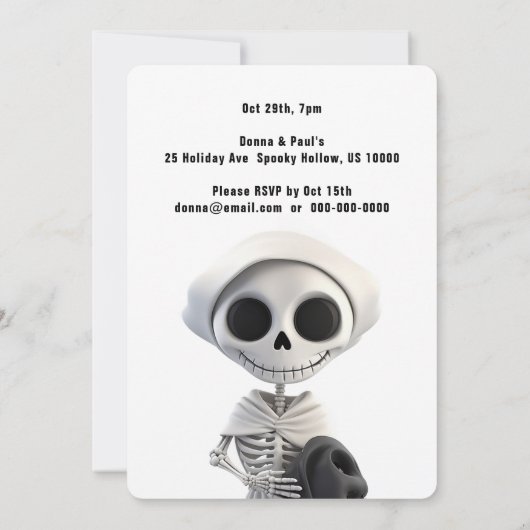 STYLISH SKELETON HALLOWEEN-PARTY EINLADUNG (Rückseite)